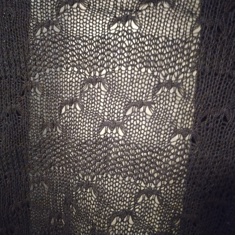 H.I.P. HAPPENING IN THE PRESENT Vintage Black Sheer Cardigan Sweater S - Picture 3 of 4